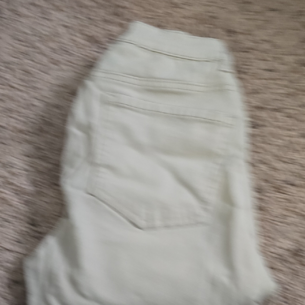 Cream Stretchy, High-Waisted Pants